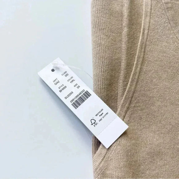 J.Crew Plus Size Tie back halter sweater tank in Heather Almond Size 3X NWT - Picture 3 of 9